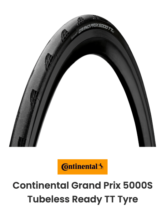 Continental Grand Prix 5000S Tubeless Ready TT Tyre: BLACK/BLACK 700X28C