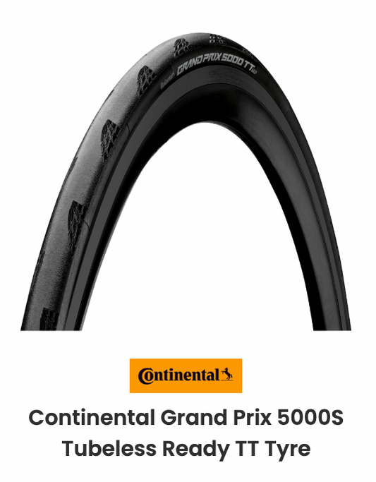 Continental Grand Prix 5000S Tubeless Ready TT Tyre: BLACK/BLACK 700X28C